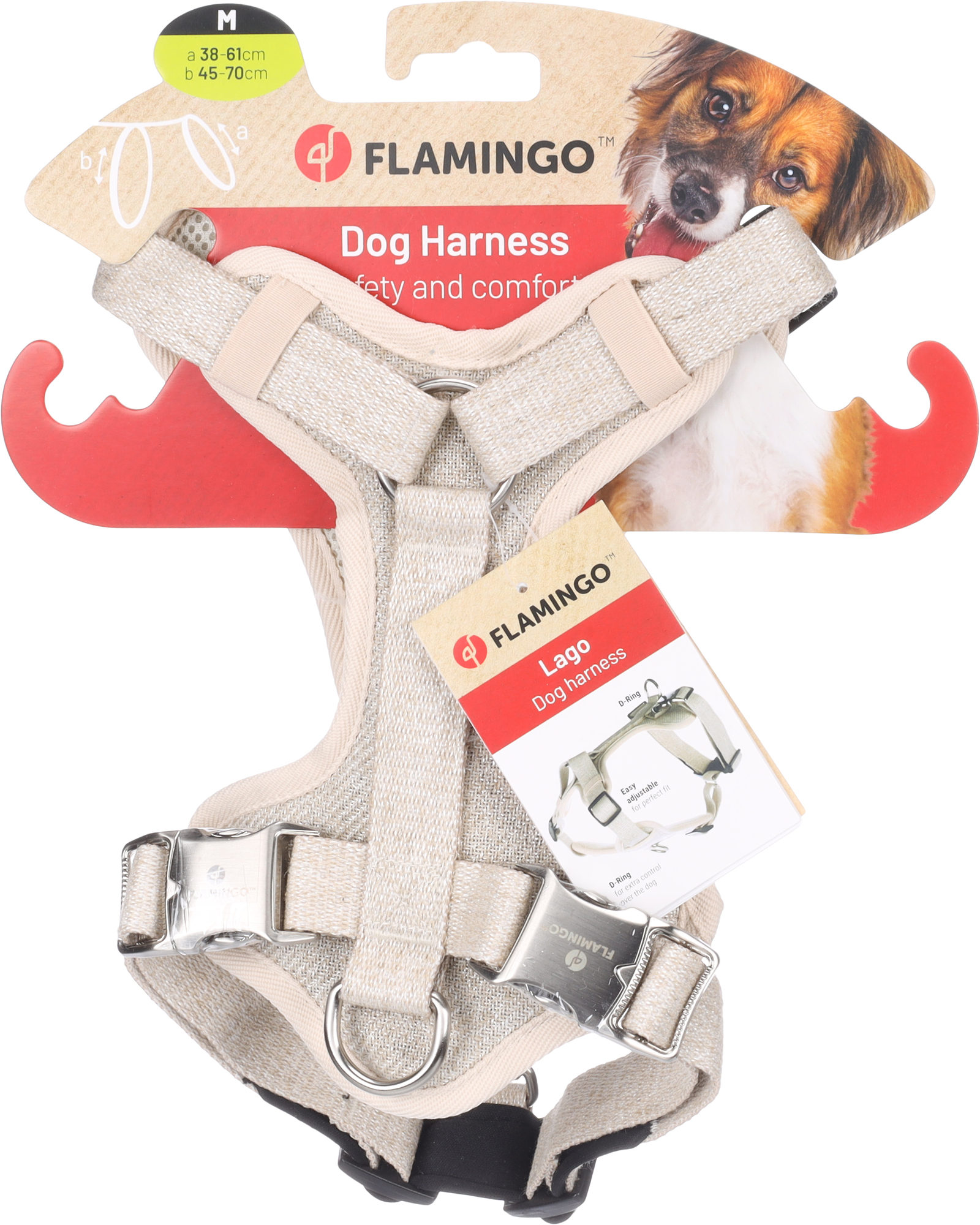Flamingo f-523777 - Harnais Confortable en Lin pour Chiens