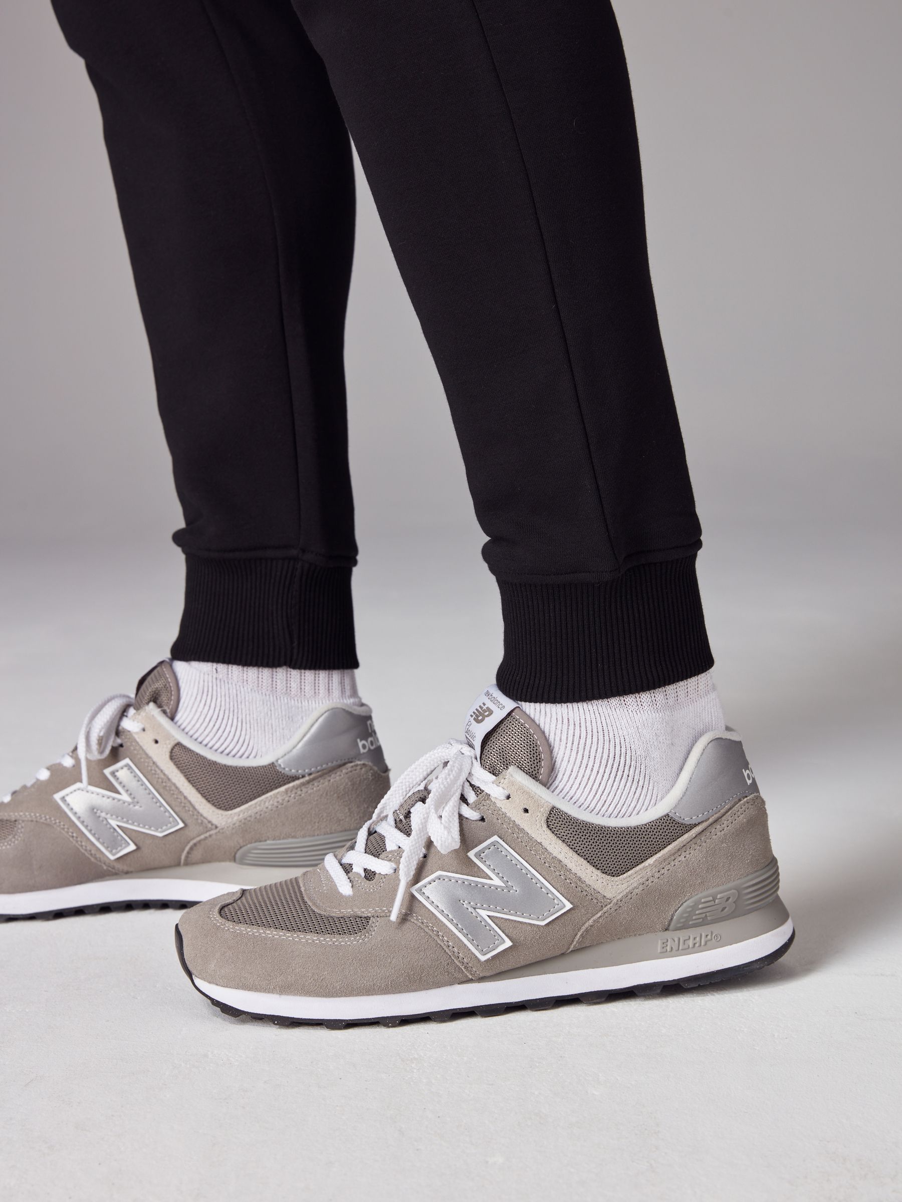 Zwart/marineblauw - Verpakking van 2 slim-fit jersey joggingbroeken met hoog katoengehalte