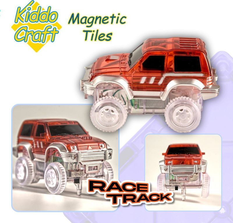 Kiddo Craft - Magnetic Tiles Racebaan - 121 Stuks - Magnetisch Montessori Speelgoed