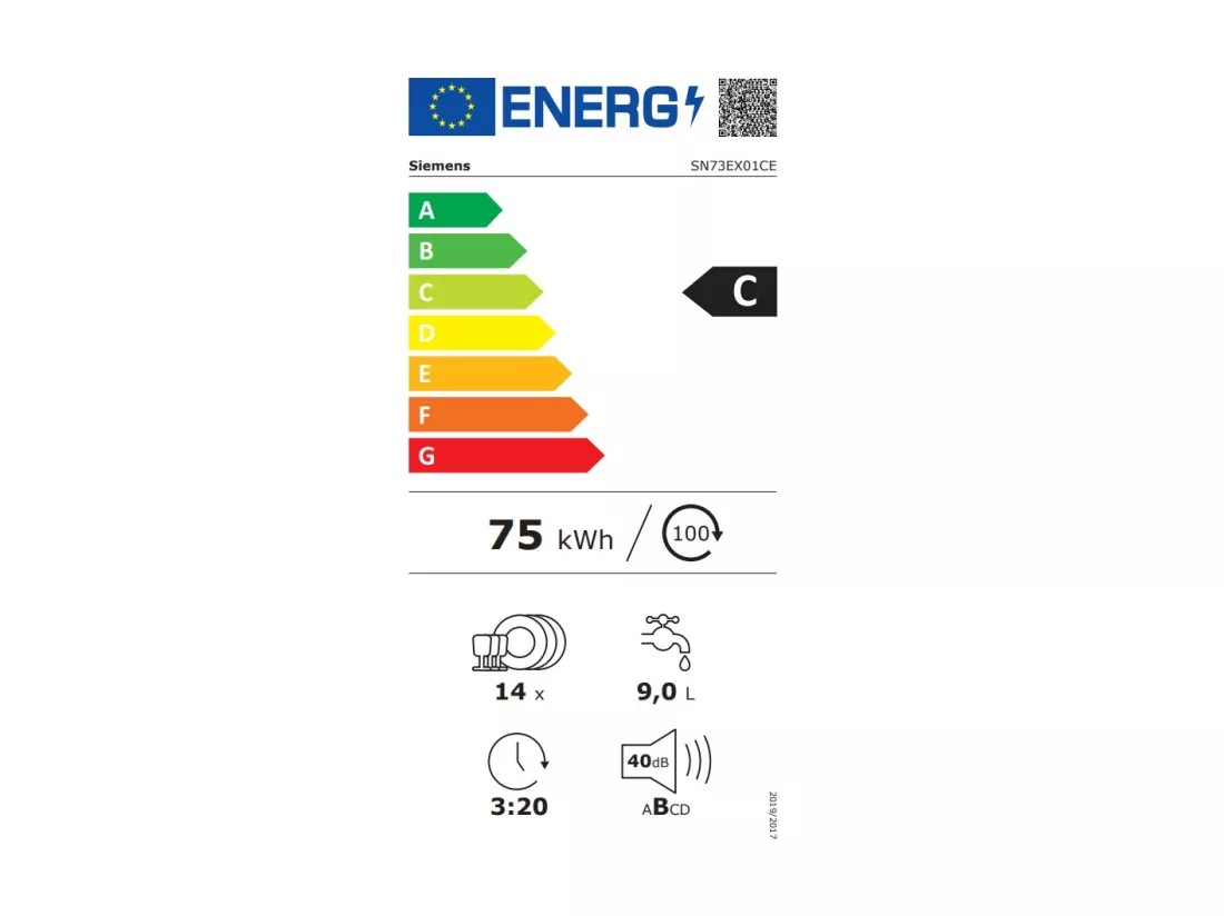 Siemens Lave-vaisselle 60cm 14 couverts 40db tout intégrable - SN73EX01CE