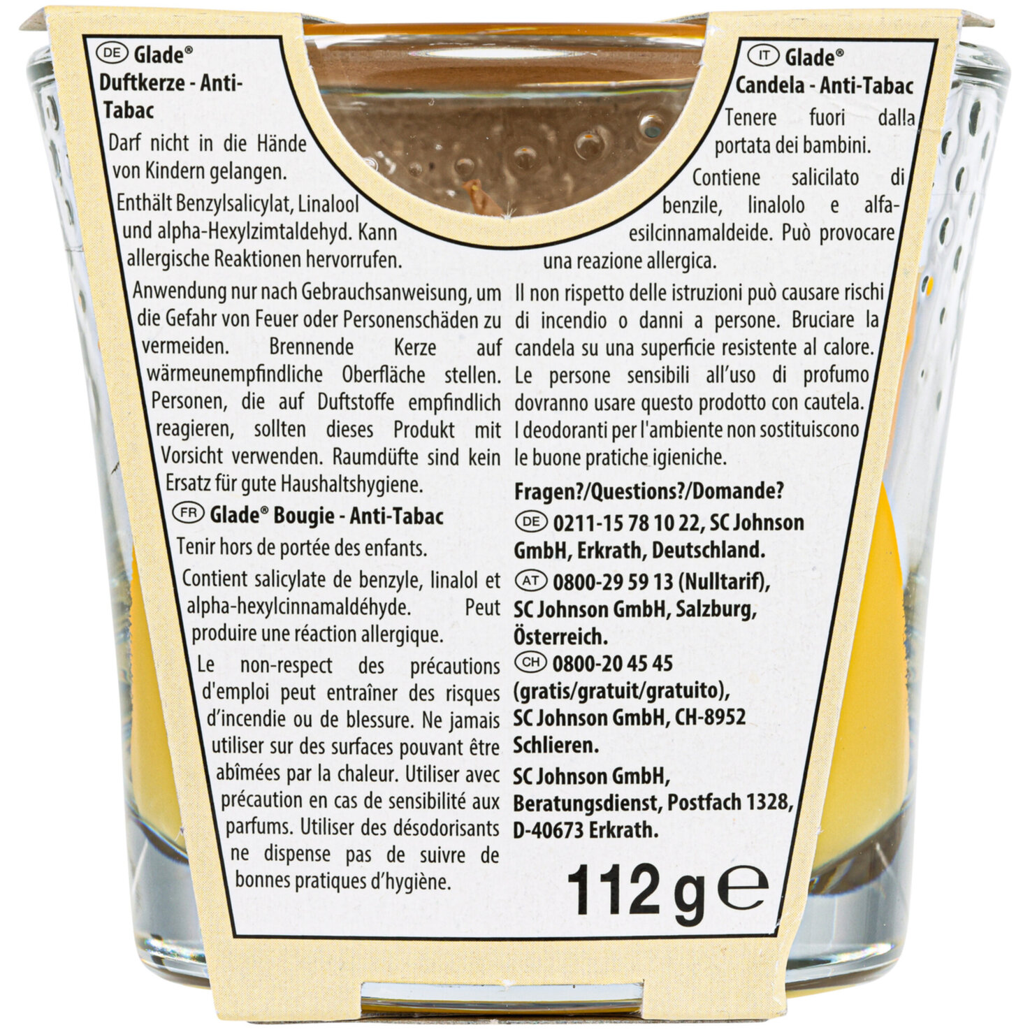 Glade Duftkerze Anti-Tabac