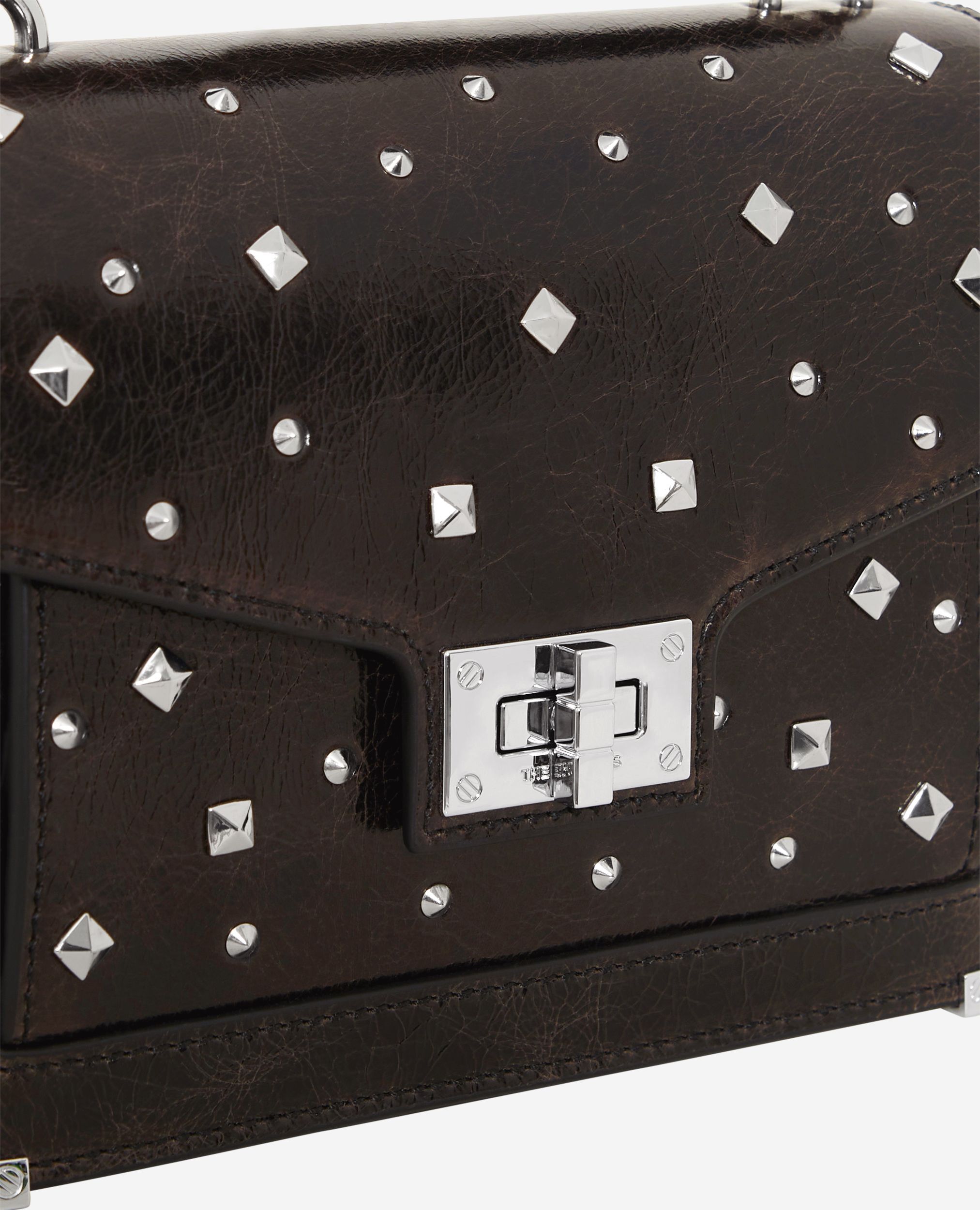 Sac Emily small en cuir craquelé marron