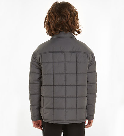 Calvin Klein Termojakke - Quilted Badge - M?rkegr?