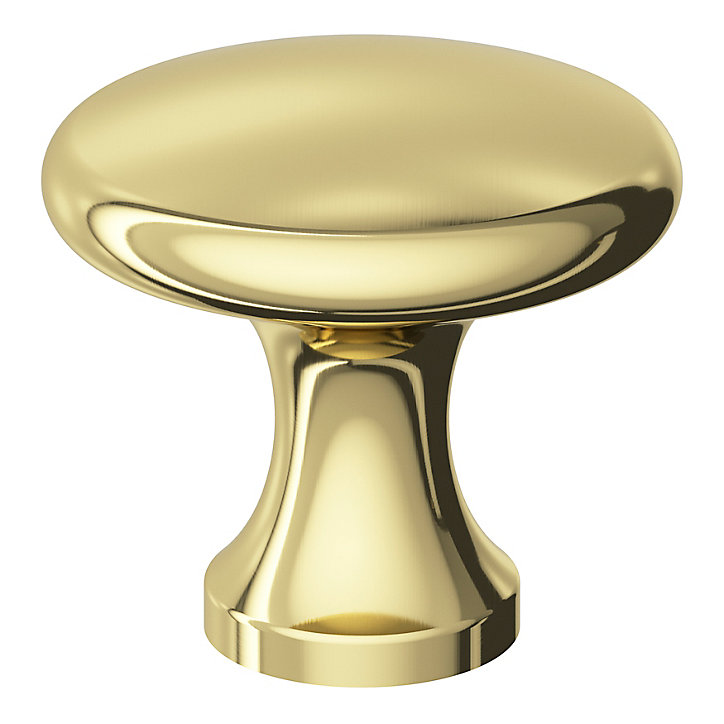 Bouton de meuble cylindre Prat or GoodHome Ø2,9 x P.2,5 cm
