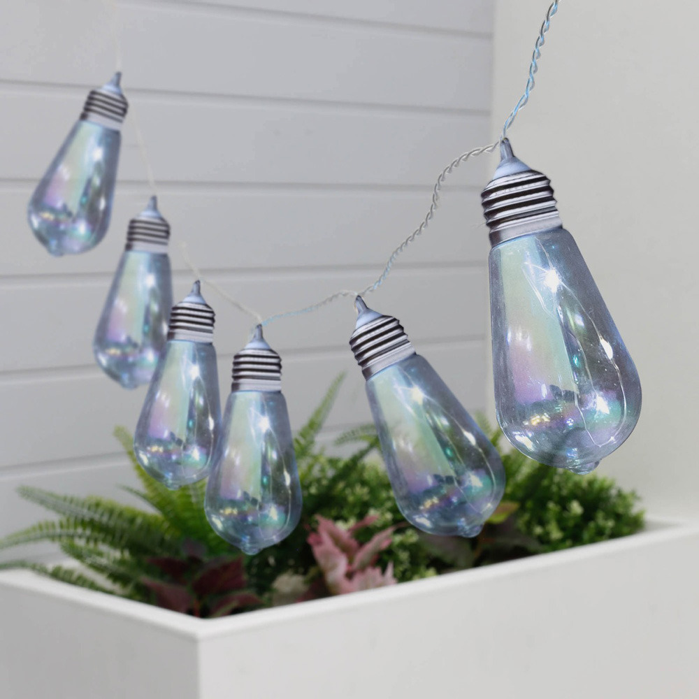 Cordon de lampes - led tubulaire - 10 lumières - énergie solaire