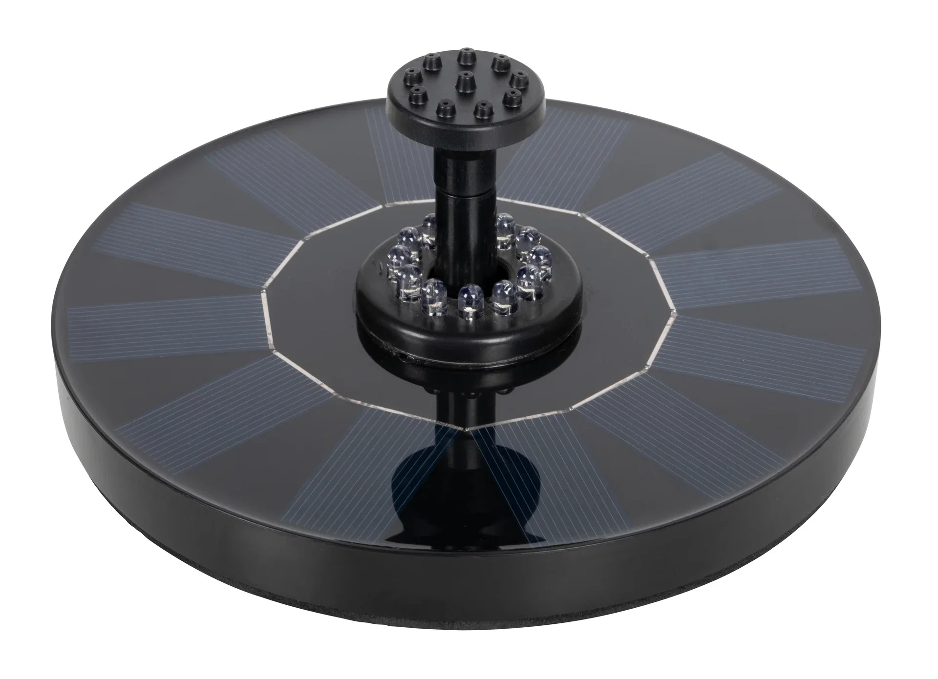 Solcellefontene m/LED Ø19 cm