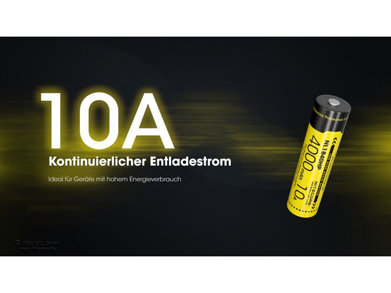 Nitecore Akku NL1840HP 4000 mAh Akku für verschiedene Nitecore-Stirnlampen