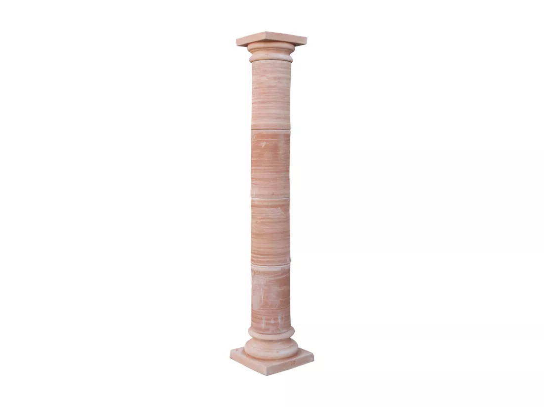 BISCOTTINI Vase - Finition terre cuite - Extérieur - Jardin - Présentoir - Décoratif - Porte-plante - Porte-fleurs - Salon - Salle à manger - Chambre - Cuisine - 44x44x237 cm