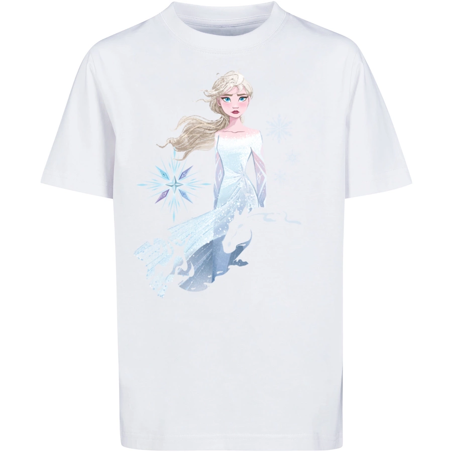 F4NT4STIC T-Shirt  Frozen 2 Elsa Nokk Wassergeist Pferd Silhouette weiß