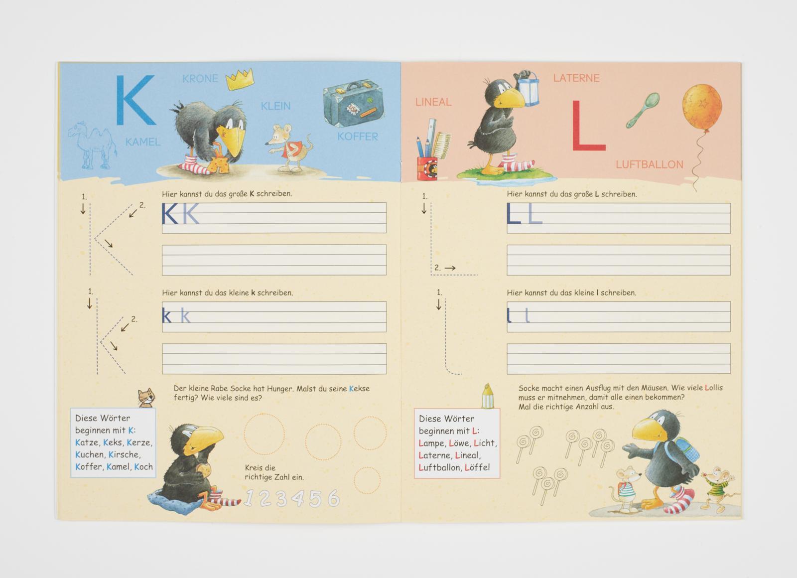 Der kleine Rabe Socke: Buchstaben schreiben mit dem kleinen Raben Socke