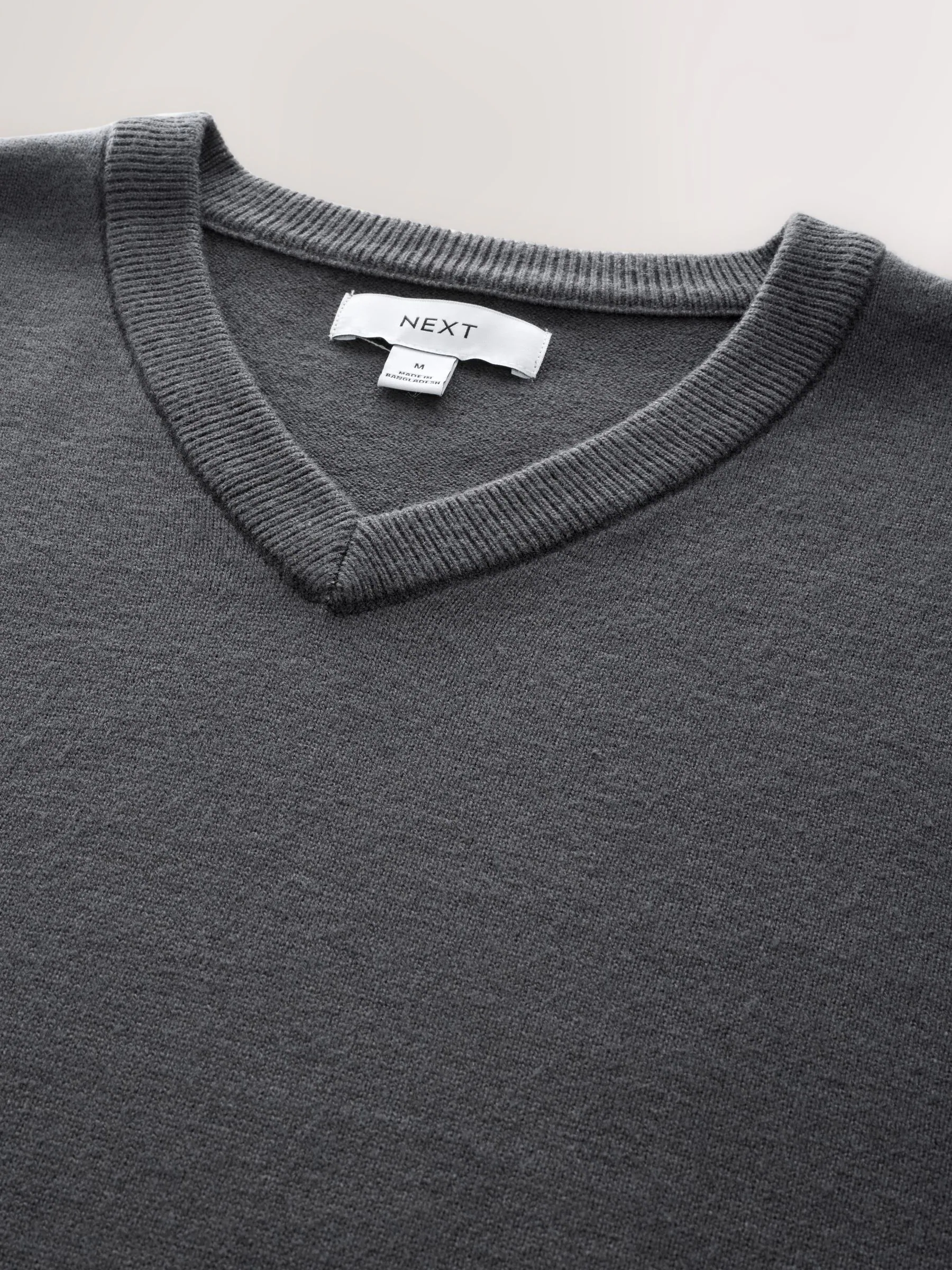 Antraciet - Regular Fit Soft Touch V-Neck Sweater