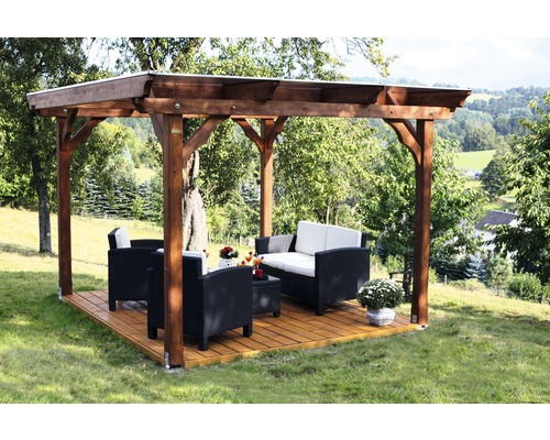 SKAN HOLZ Marseille paviljoen met schroefsteunen, 327 x 350 cm, naturel