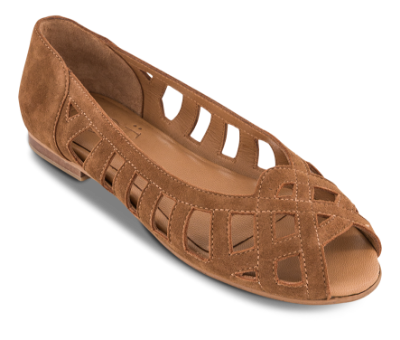 NOË Collection Peep-Toe Ballerina Brun 2416102430