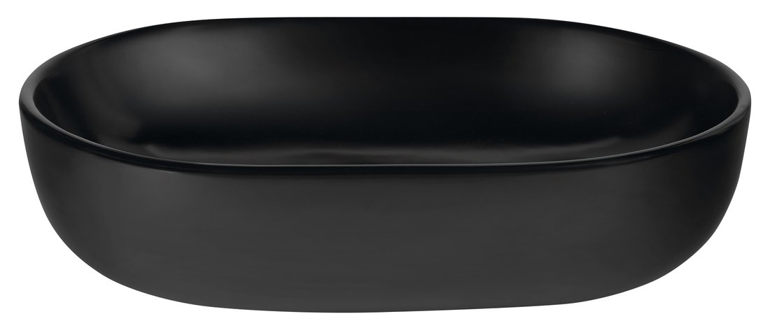 Sapho Rondane keramische waskom 60x42cm zwart mat