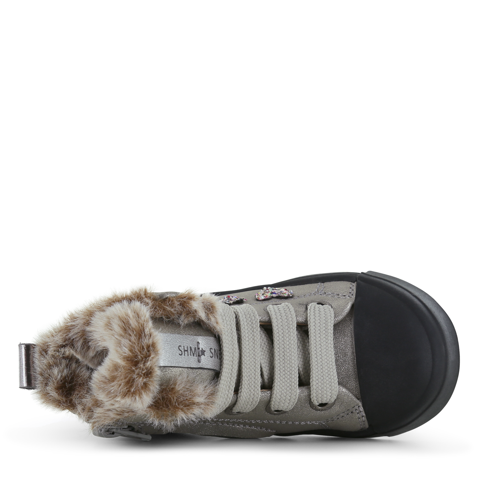 Shoesme silberner Schnürschuhe mit Kitten