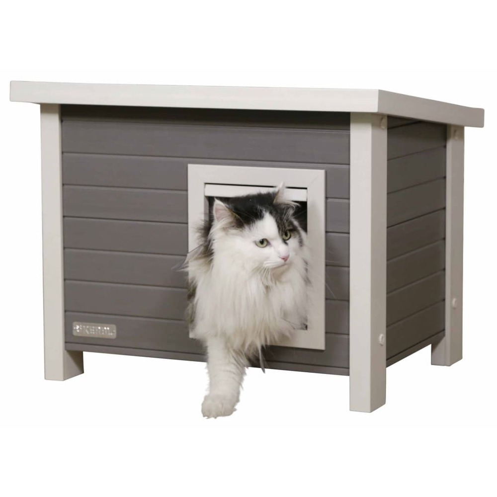 Maison pour chats eli 57 x 45 x 43 cm gris et blanc