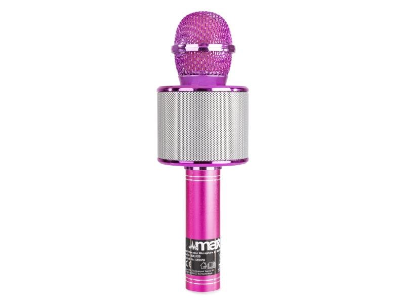 MAX Mikrofon KM01P Pink Karaoke Mikrofon mit eingebautem Lautsprecher