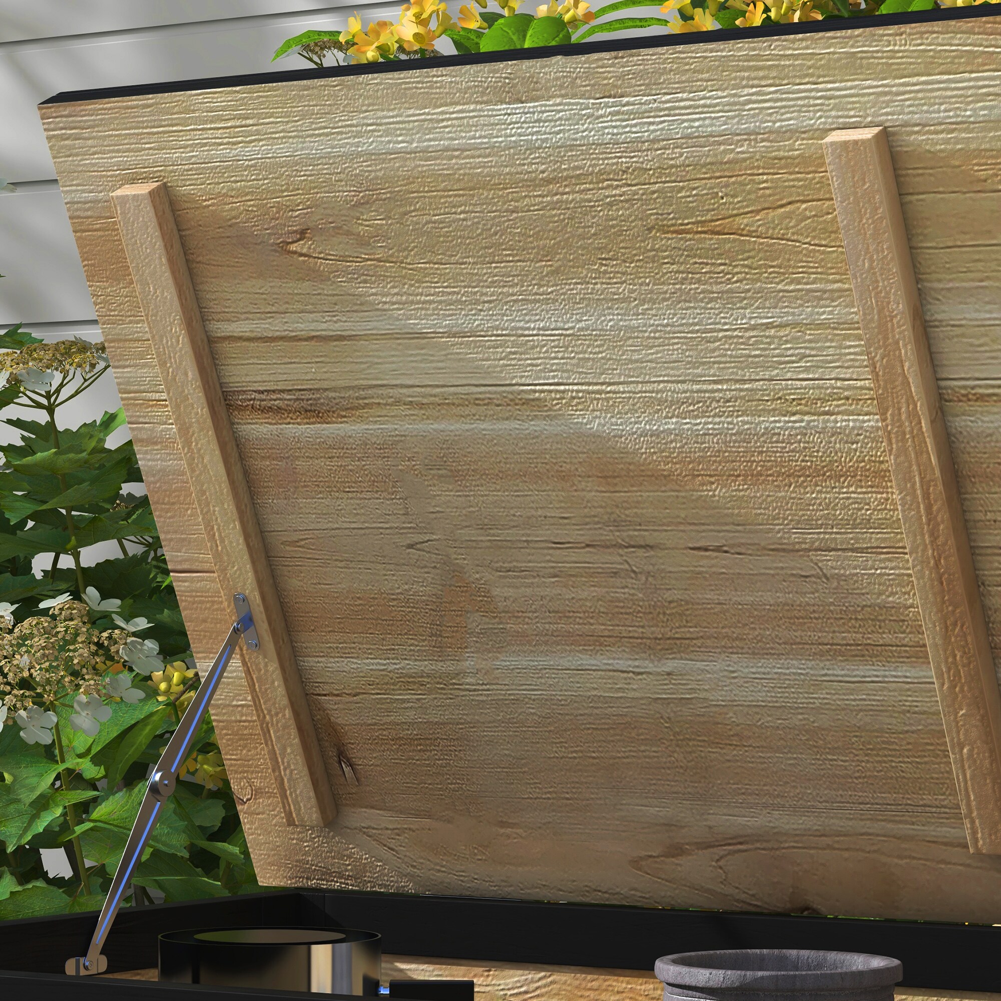Outsunny Aufbewahrungstruhe mit 4 Rollen natur 100L x 50B x 43H cm