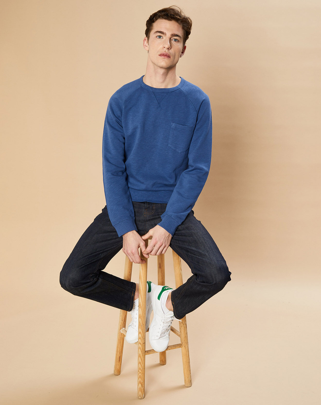 Hartford Sweat Light Pocket worker bleu
