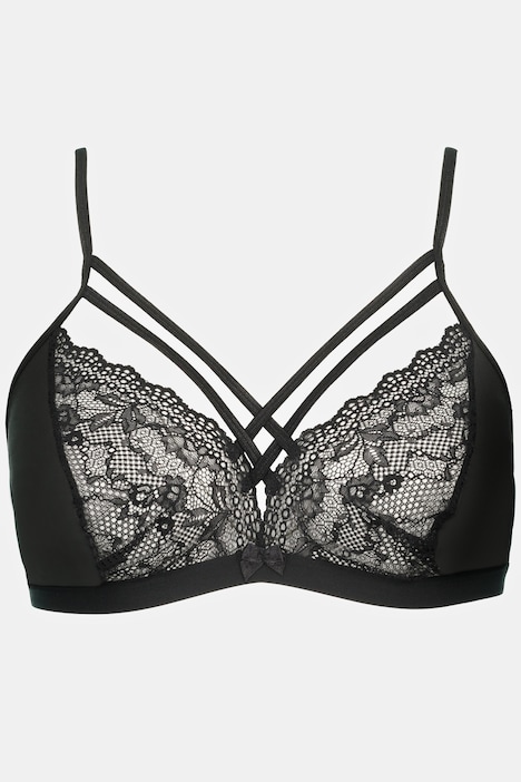 Bralette, Schnürroptik und wetlook Material