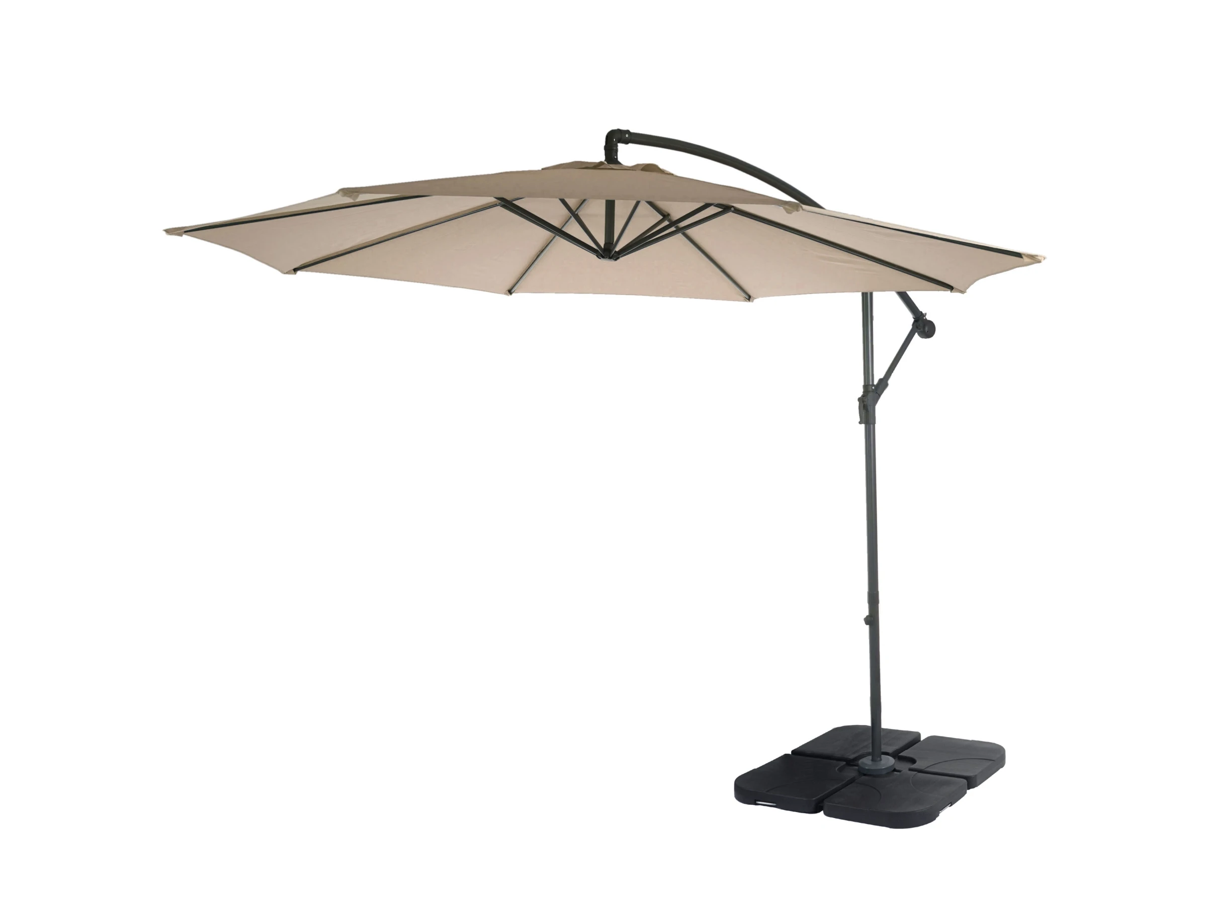 MCW Ampelschirm Terni Ø 3m Neigbar Sand-Beige mit Ständer