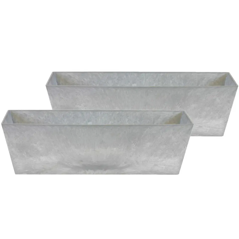 Ter Steege Plantenbak - gerecycled kunststof - grijs - 55 x 17 cm