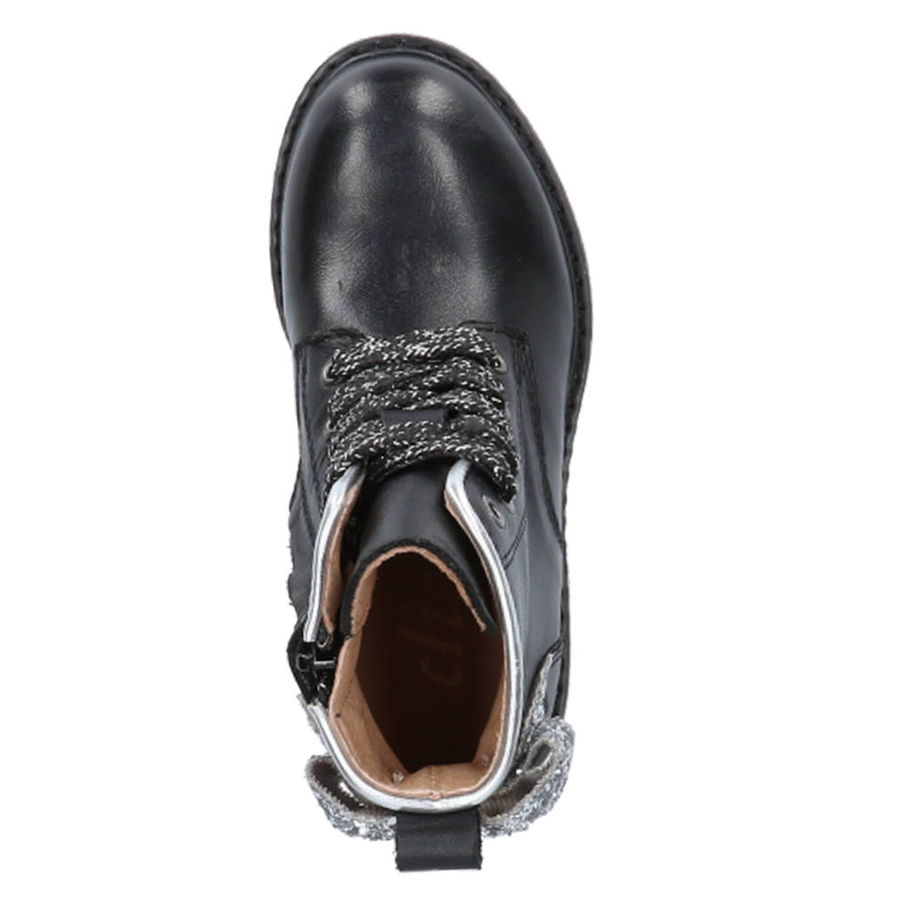 Clic! leren veterboots zwart