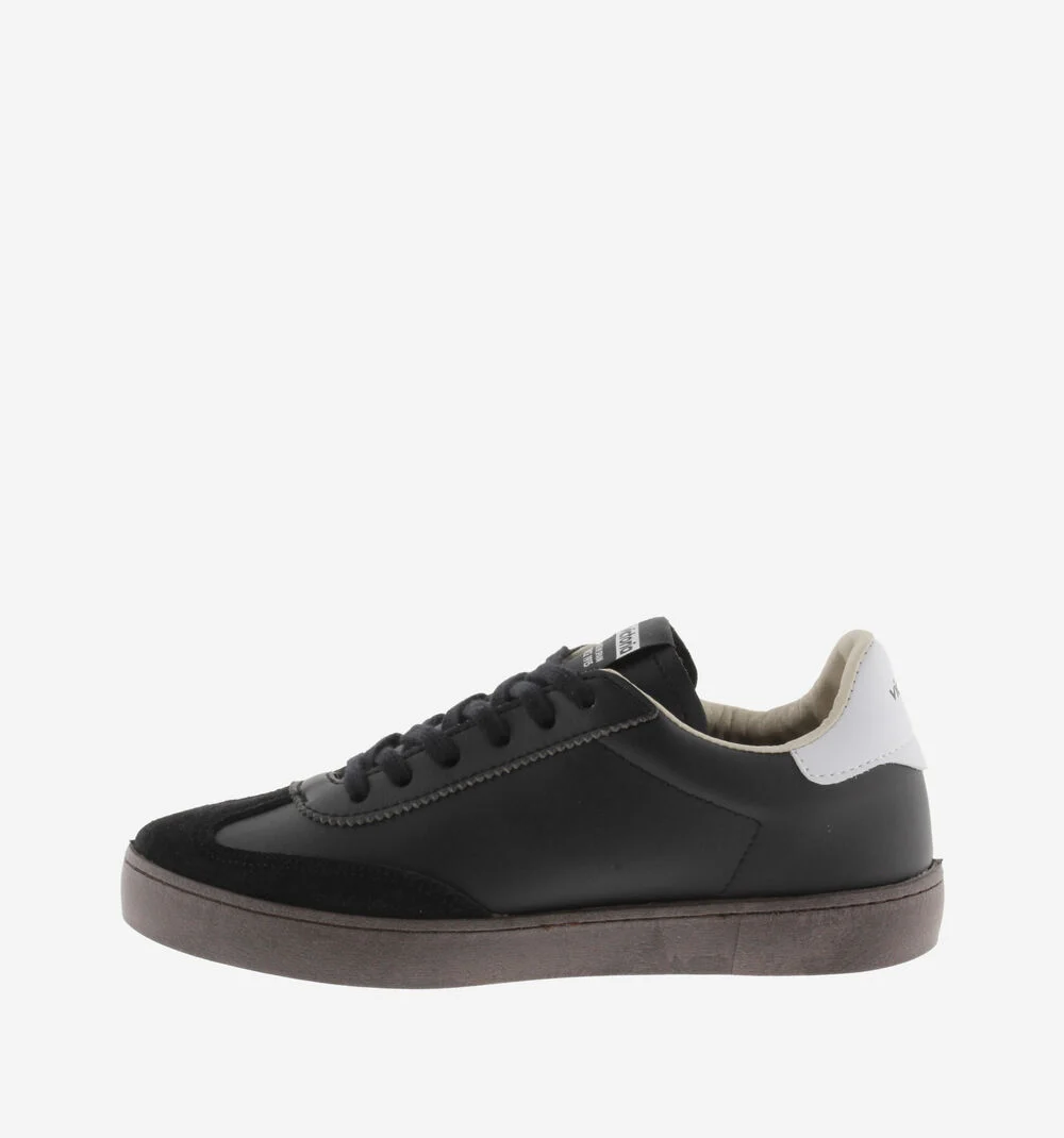 BERLÍN CYCLISTE EFFET CUIR & CUIR FENDU Baskets unisexes à semelles marron NEGRO