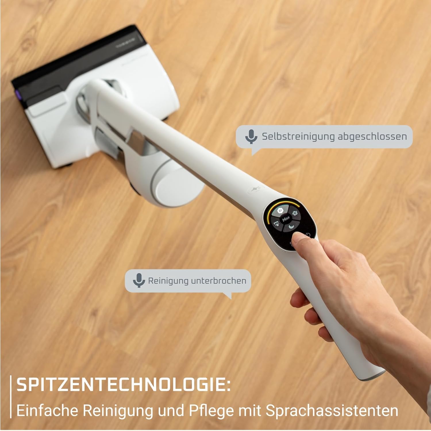 Rowenta X-Clean 10, kabelloser Akku-Nass-Trockensauger, Saugwischer selbstreinigend und -trocknend, Nasssauger Ultraleicht: nur 0,8 kg in der Hand, Waschsauger mit 60 min Laufzeit, weiß, GZ7540WO