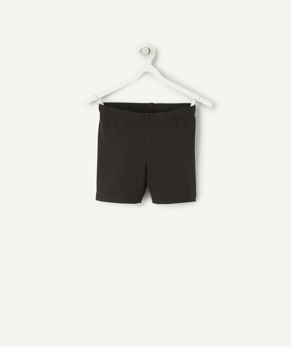 short fille en coton bio noir