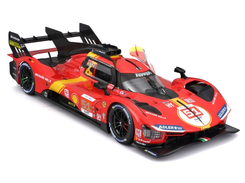 BBurago Ferrari 499P Le Mans Champion 2023 Rot 1:18 Sammlermodell im Massstab 1:18
