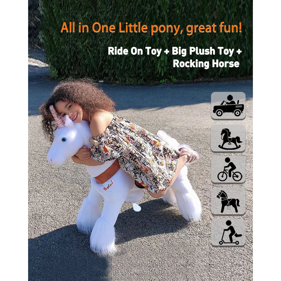 PonyCycle® Weißes Einhorn mit Bremse - groß