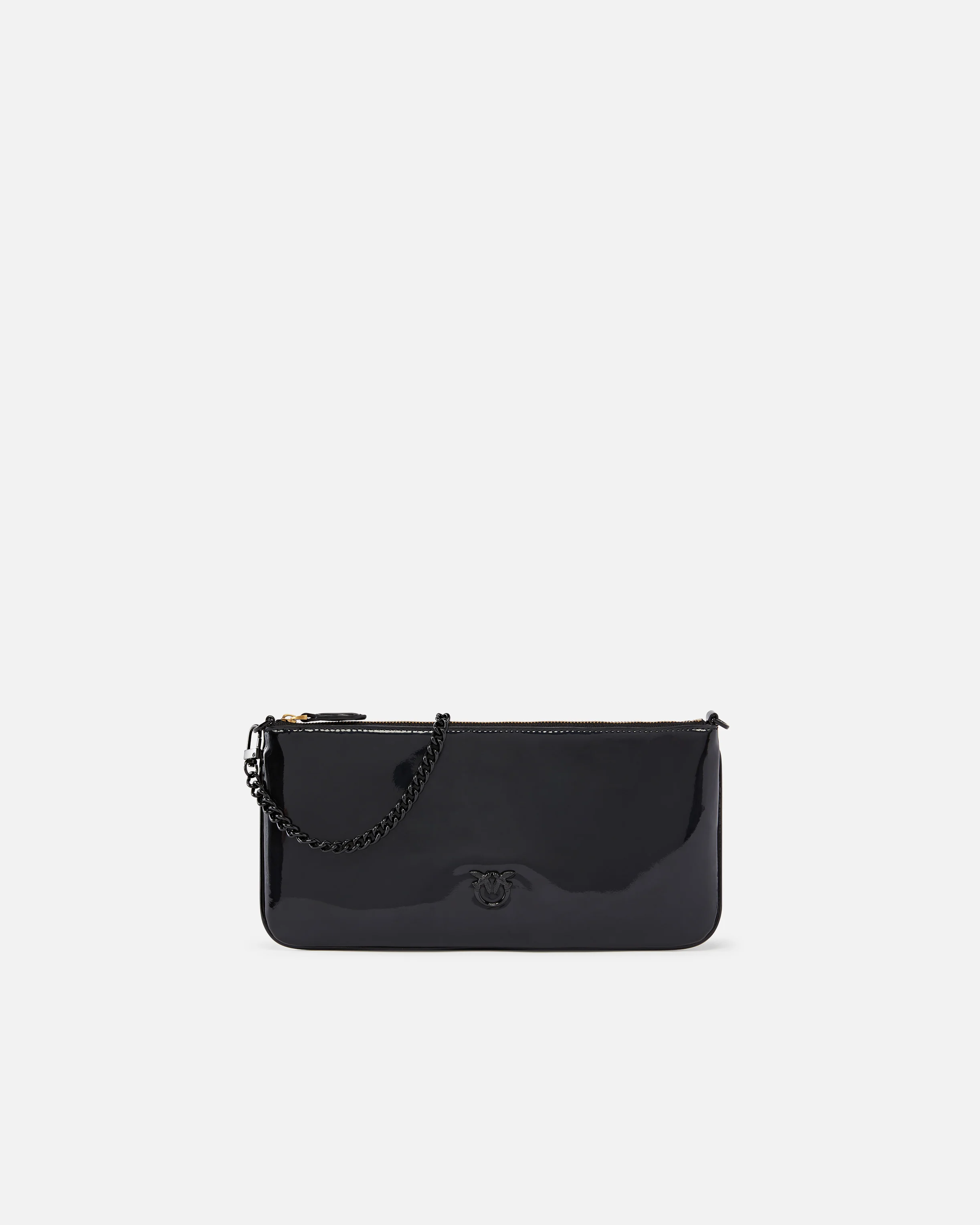 Sac à main brillant à bandoulière chaîne | Noir