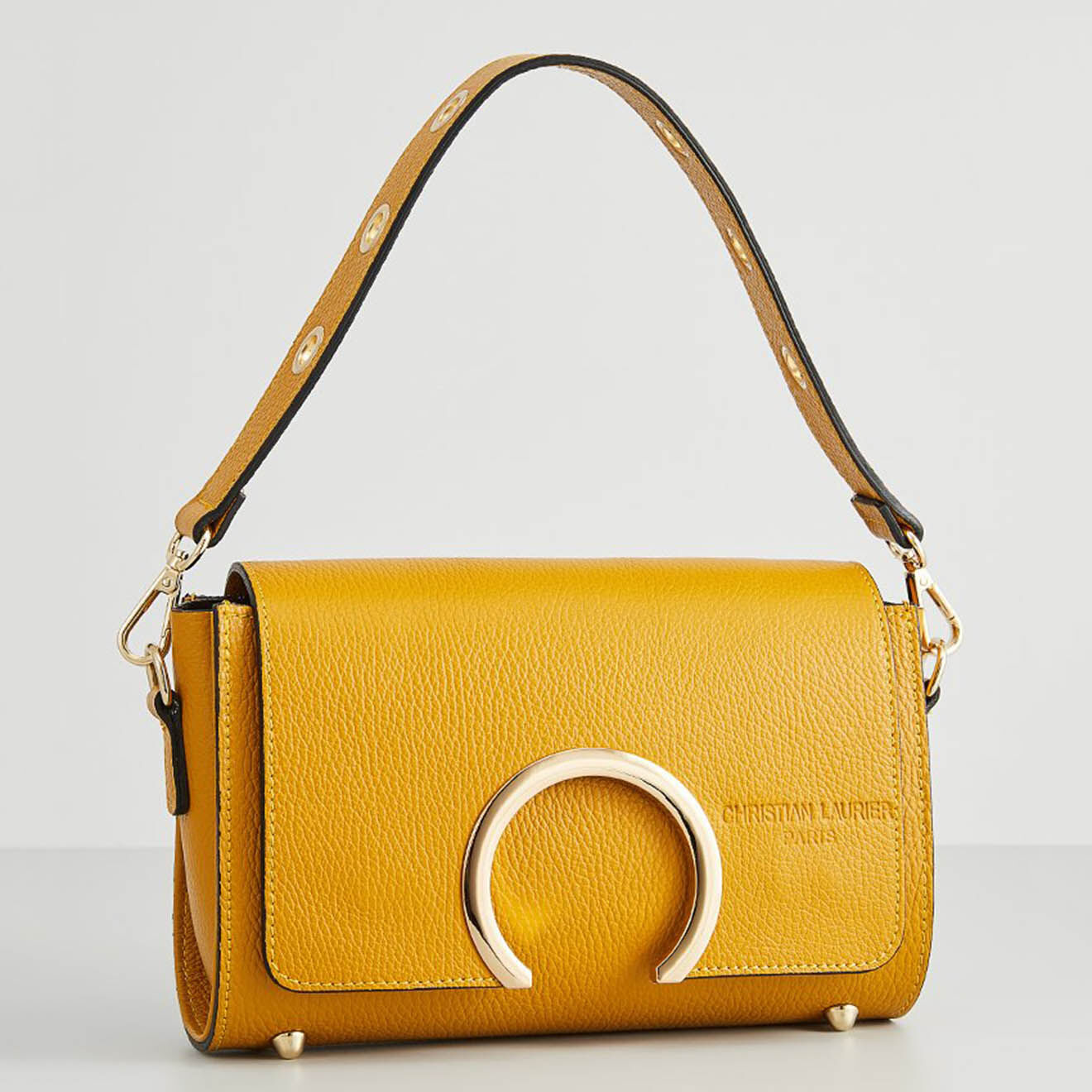 Christian Laurier Sac bandoulière Ralph en Cuir jaune foncé  - 26x14x8 cm