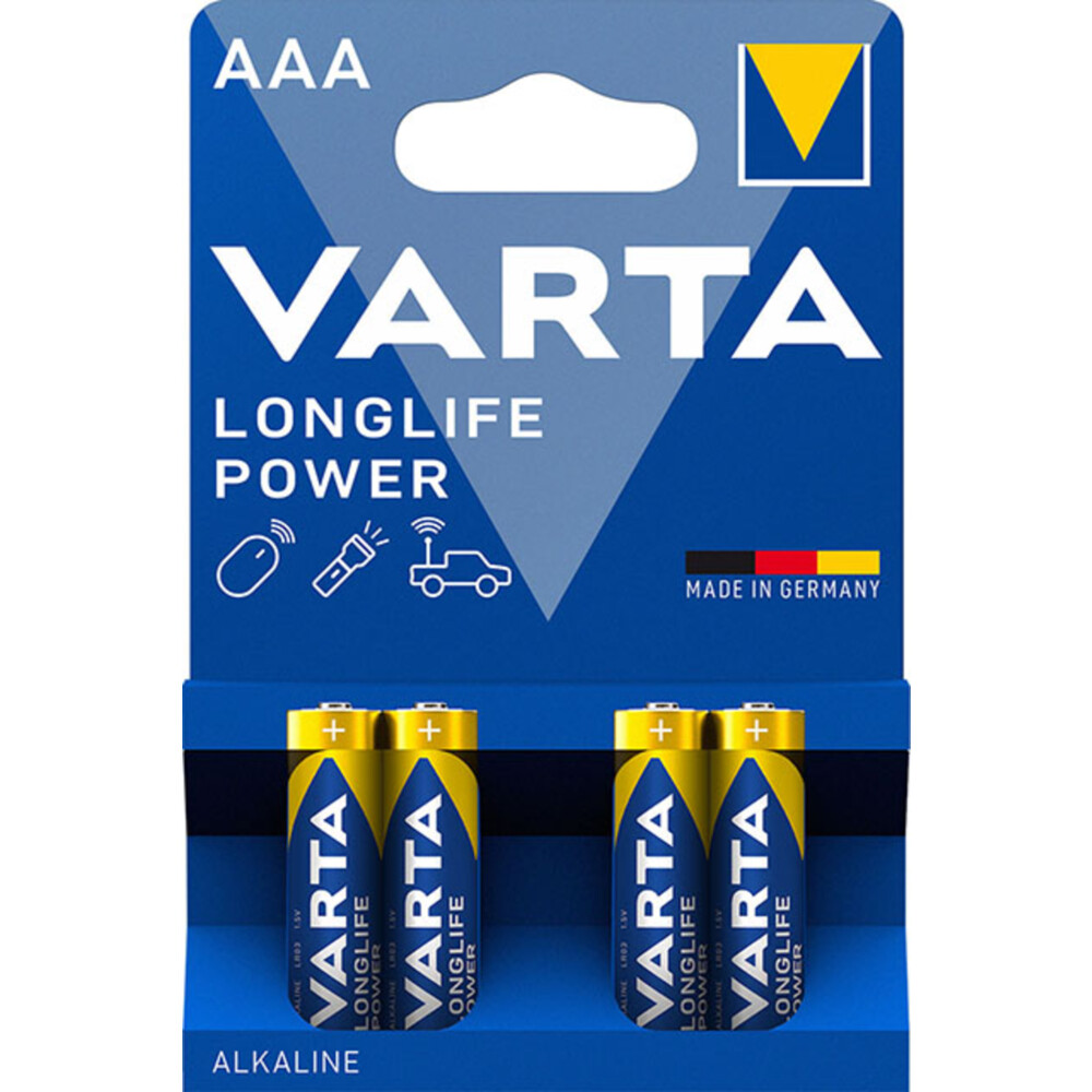 VartaLonglife Max Power Alkaline Batterijen AAA 4 stuks