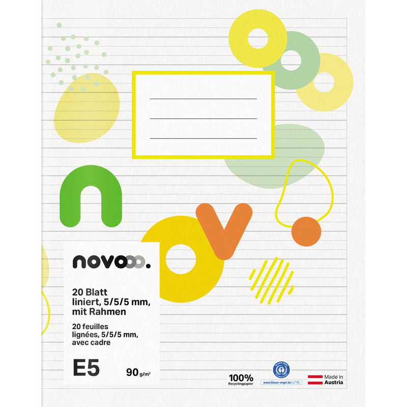 novooo Schulheft, 175 x 220 mm, liniert