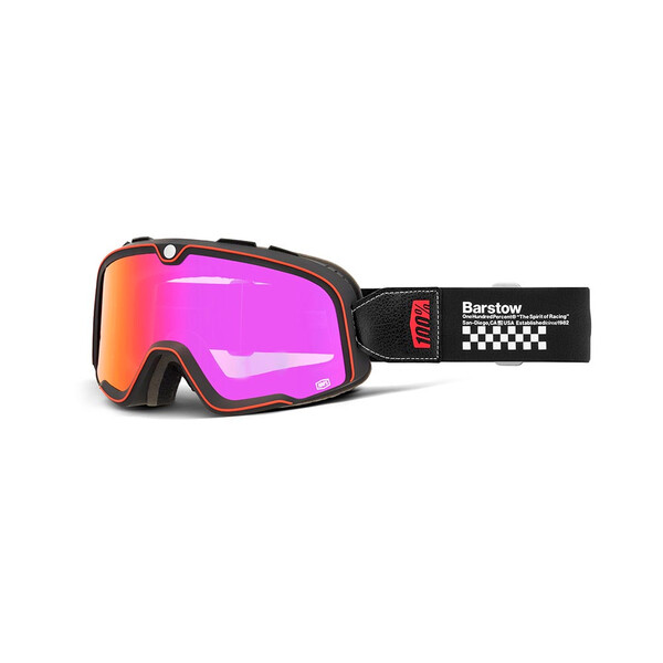 100% - Masque Barstow Erban - Dark Red Mirror Noir / Blanc
