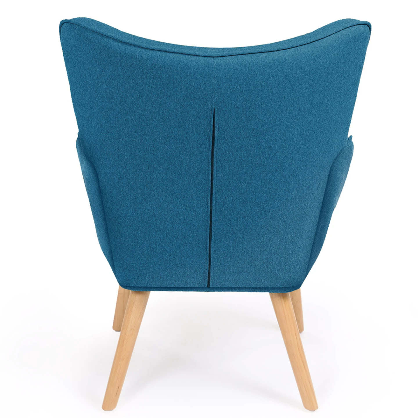 Fauteuil scandinave IVAR avec repose pieds bleu canard