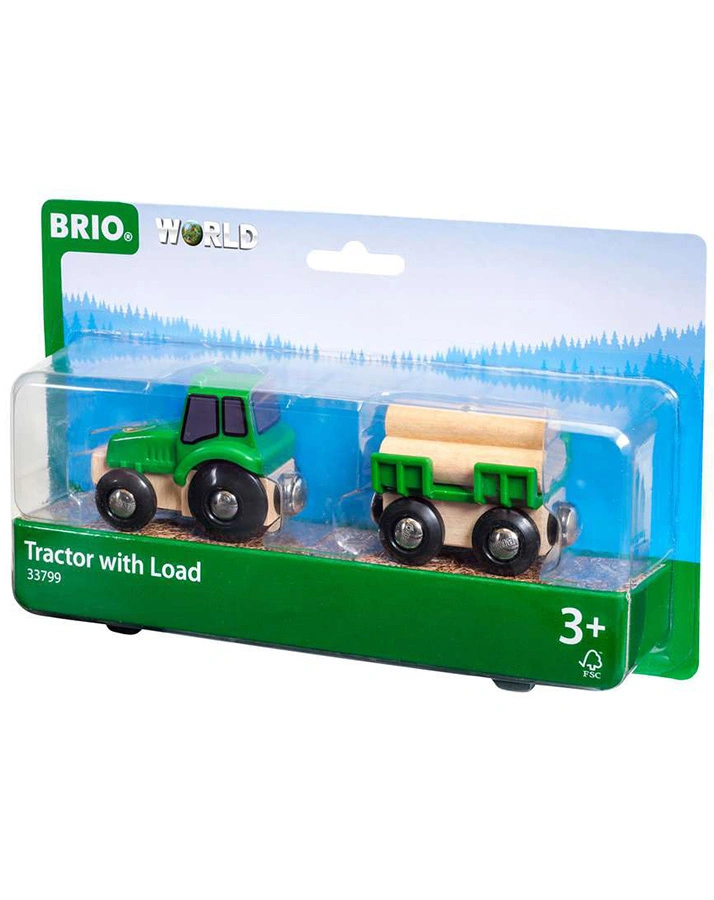 Traktor mit Holz-Anhänger