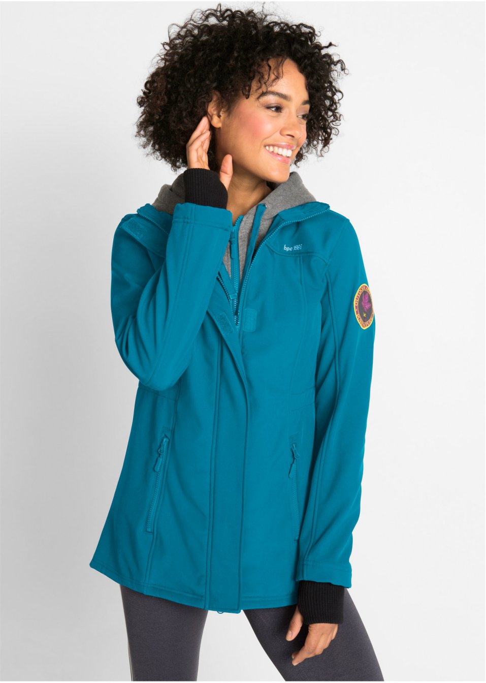 Veste longue softshell imperméable, style 2 en 1