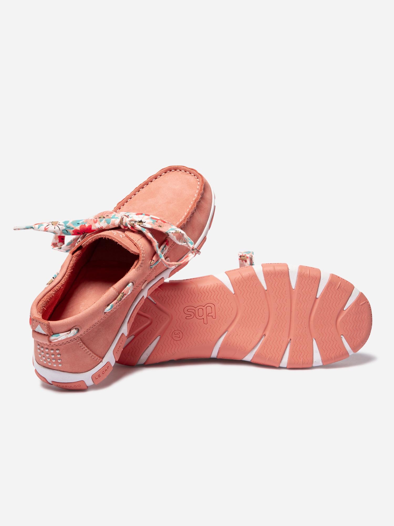 Chaussures Bateau Femme Cuir Orange