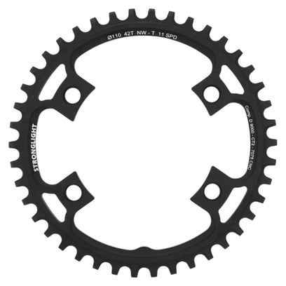 PLATEAU GRAVEL 4BRA D.110 POUR SHIMANO ULTEGRA 6800 STRONGLIGHT CT2 42DTS MONO NOIR COMPATIBLE SHIMANO DURA-ACE 9000 - 105 5800