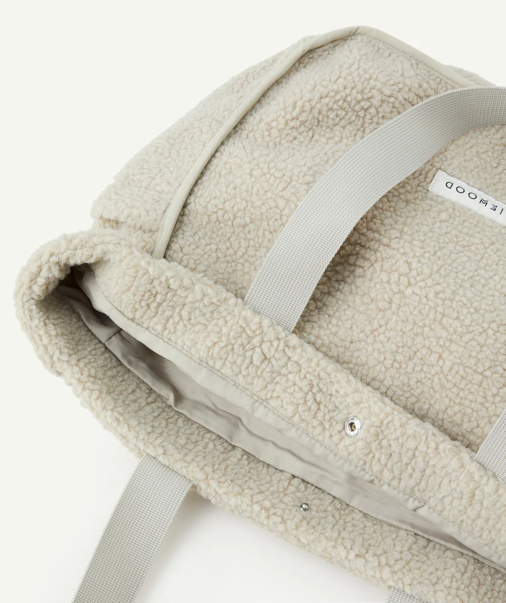LIEWOODTOTEBAG EN SHERPA BLANC CASSÉ ET FIBRES RECYCLÉES