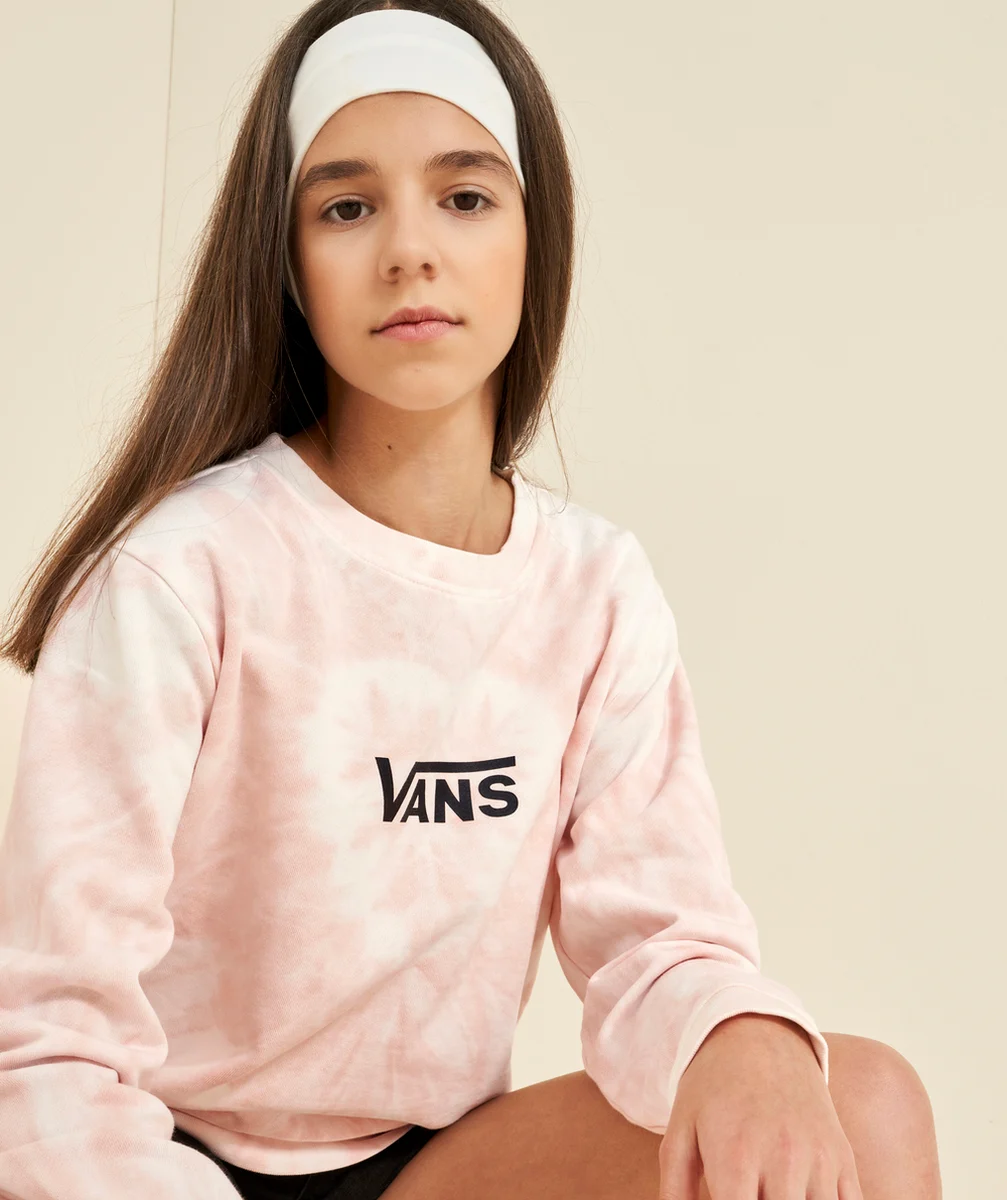 VANSSWEAT FILLE TIE-DYE ROSE AVEC LOGO