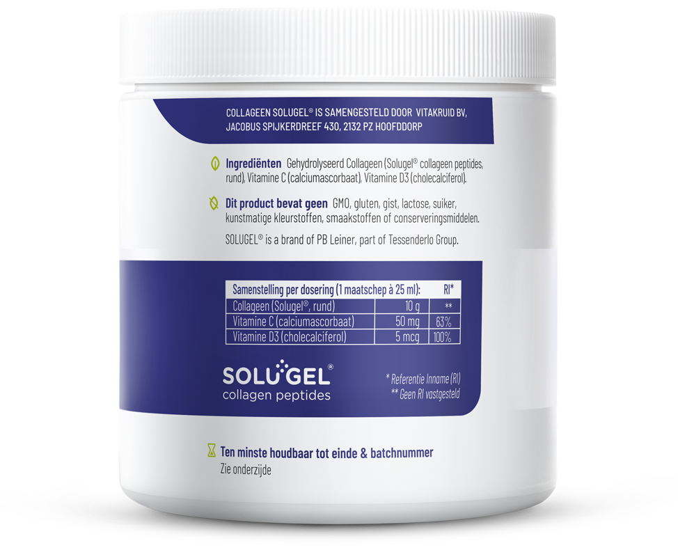 Vitakruid Collageen Solugel® Poeder Met Vitamine C & D – Tropical (250 gr)