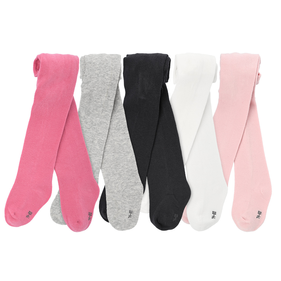Topomini 5 Baby Strumpfhosen in verschiedenen Farben pink / weiss / dunkelgrau