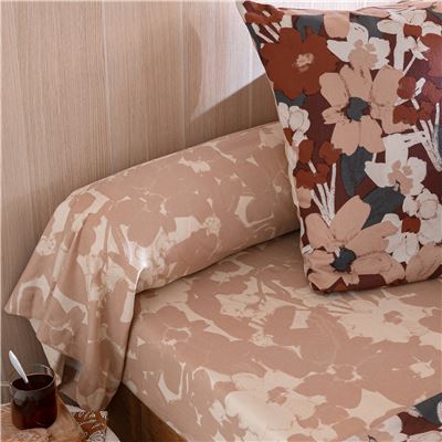 Linge de lit flanelle motif floral
