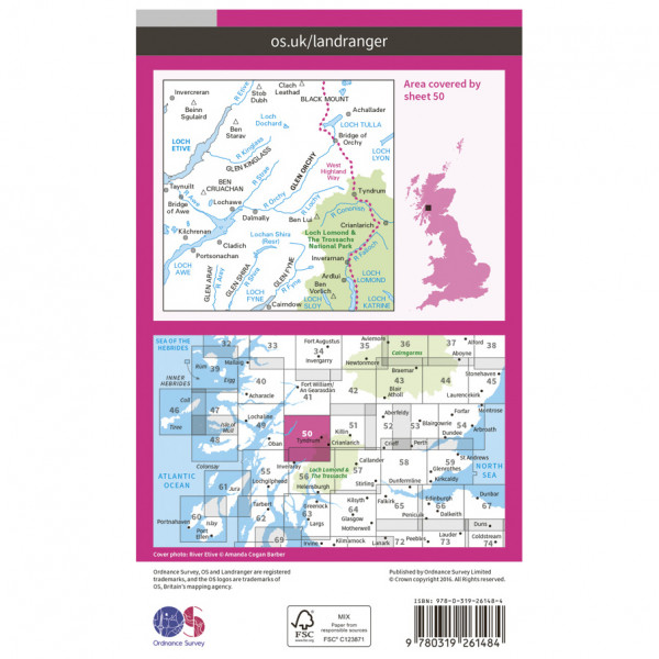 Ordnance Survey - Glen Orchy / Loch Etive - Wandelkaart