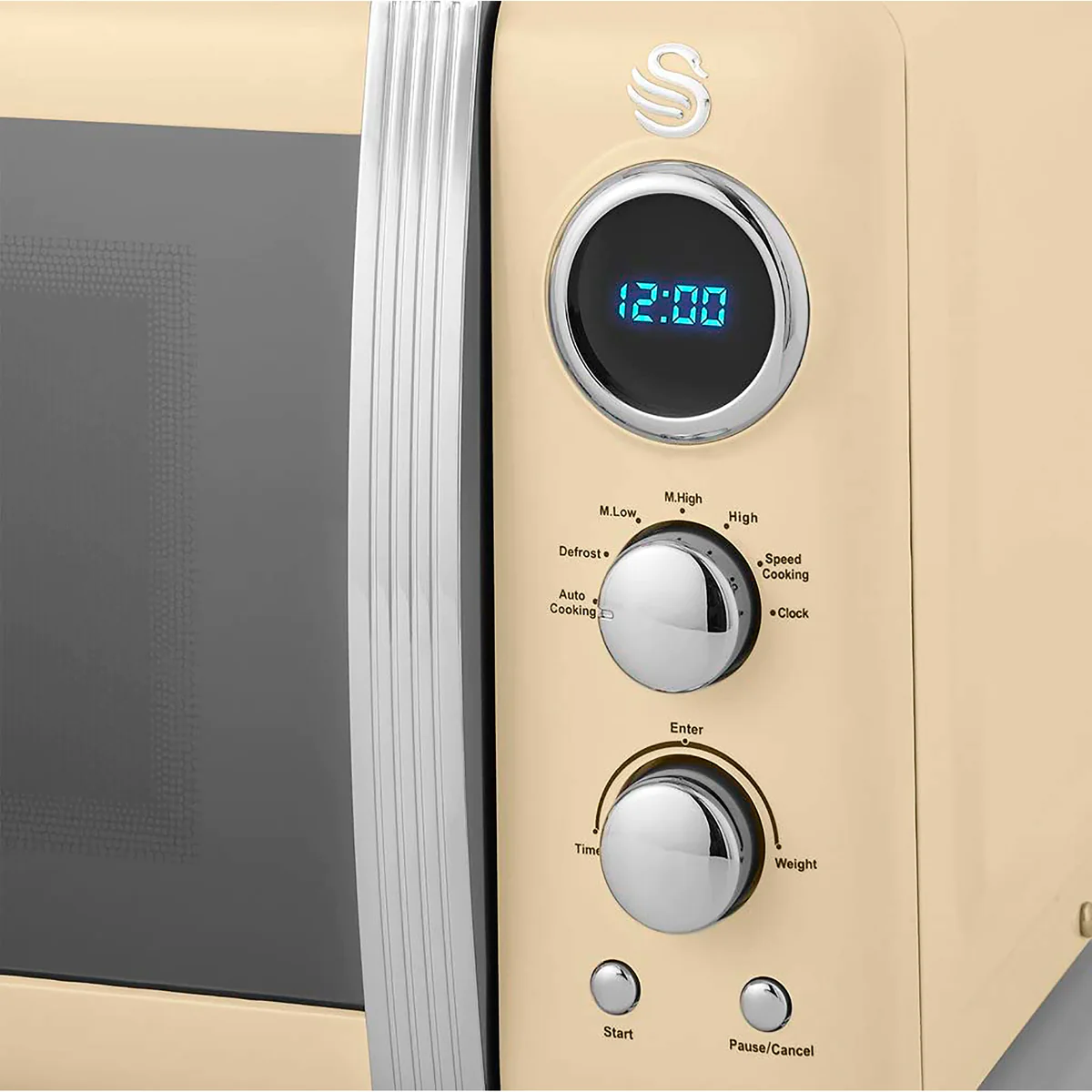 Retro Micro-ondes Numérique 20L, 5 Niveaux Puissance, Décongélation, M