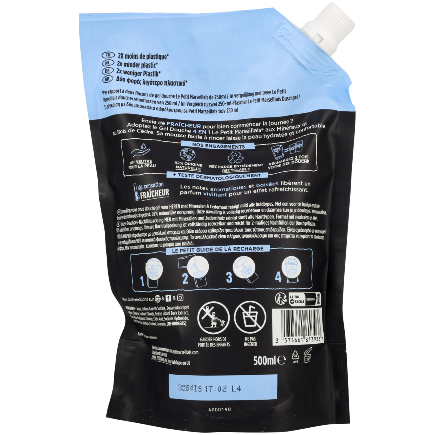 Le Petit Marseillais Duschgel Mineralien & Zederholz Refill
